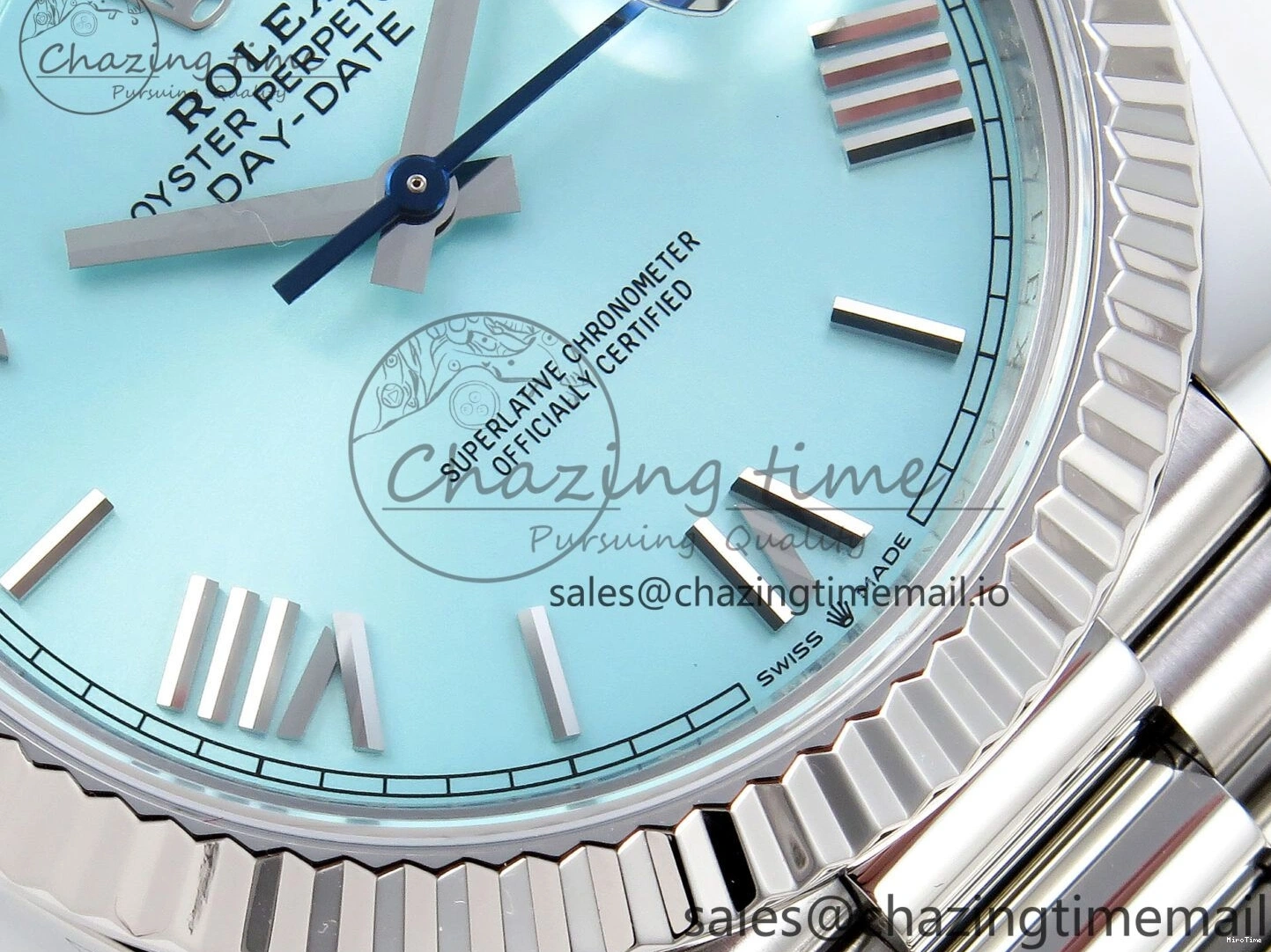 MiroTime 0401 Day Date 40 SS 228236 ARF 1:1 Best Edition Tiffany Blue Roman Dial on President Bracelet VR RelaxedFit 1517